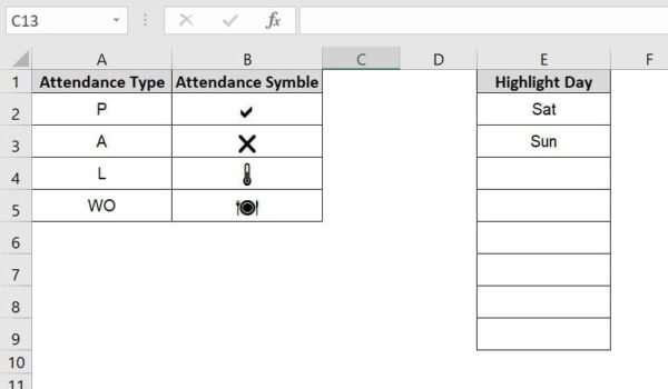 Stylish Attendance Tracker with Symbols in Excel - Image 3