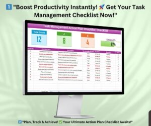 Task Management Action Plan Checklist in Excel - Next Gen Templates