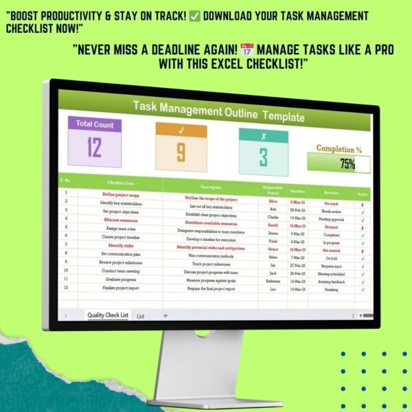 Task Management Outline Checklist in Excel