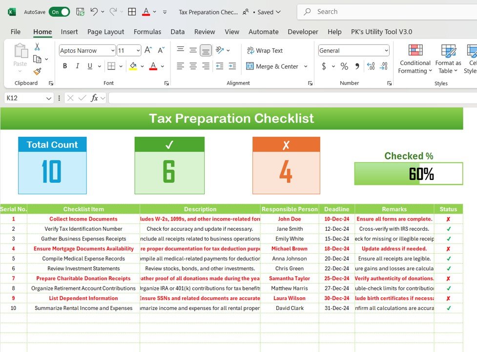 Tax Preparation Checklist