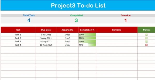 To-do list for multiple Projects with Summary - Image 5