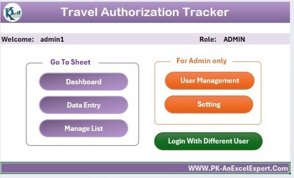 Travel Authorization Tracker in Excel - Image 3