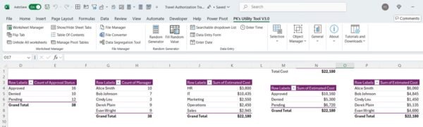 Travel Authorization Tracker in Excel - Image 10