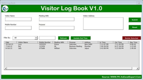 Visitor Log Book in Excel VBA - Image 3