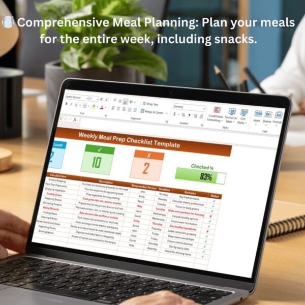 Weekly Meal Prep Checklist Template in Excel
