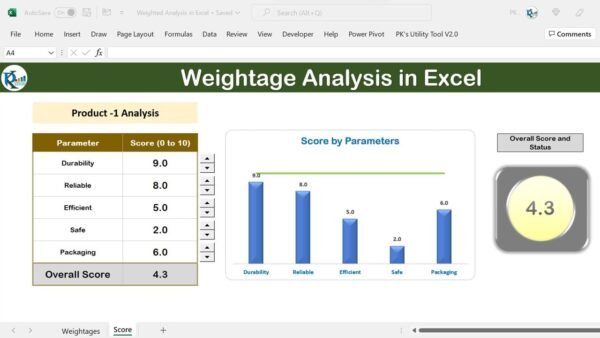 Weightage Analysis Template in Microsoft Excel - Image 5