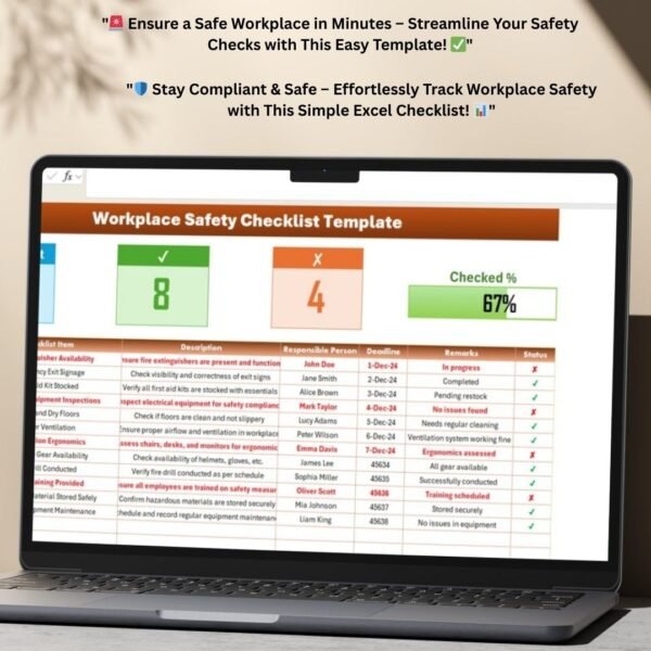 Workplace Safety Checklist Template in Excel