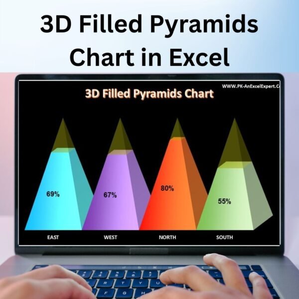 3D Filled Pyramids Chart in Excel