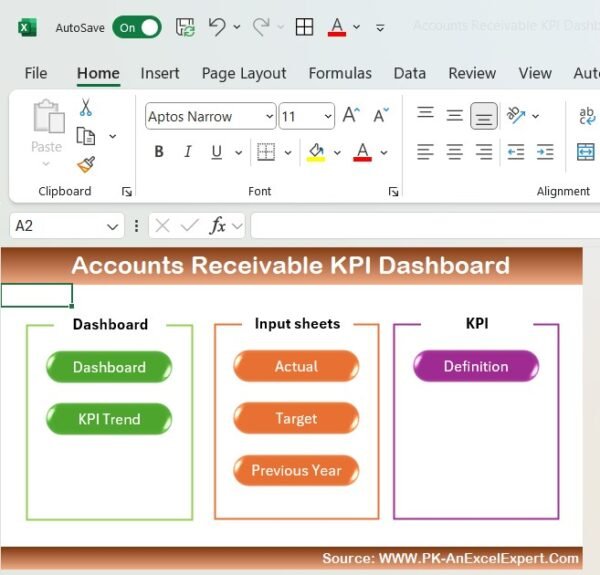 Accounts Receivable KPI Dashboard in Excel - Image 2