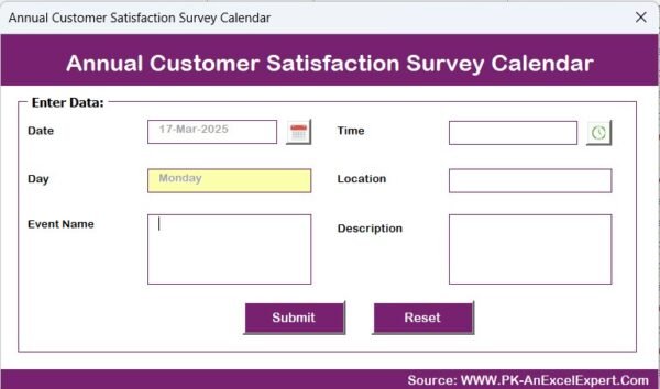 Annual Customer Satisfaction Survey Calendar in Excel - Image 9