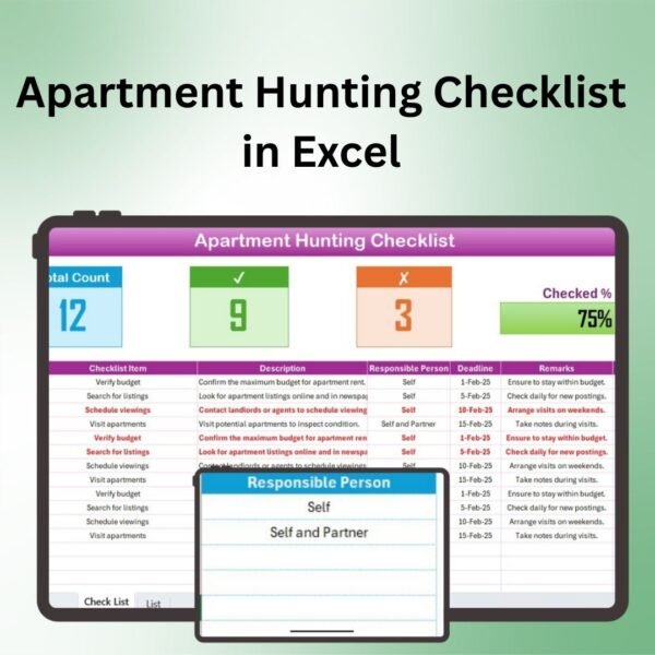Apartment Hunting Checklist in Excel