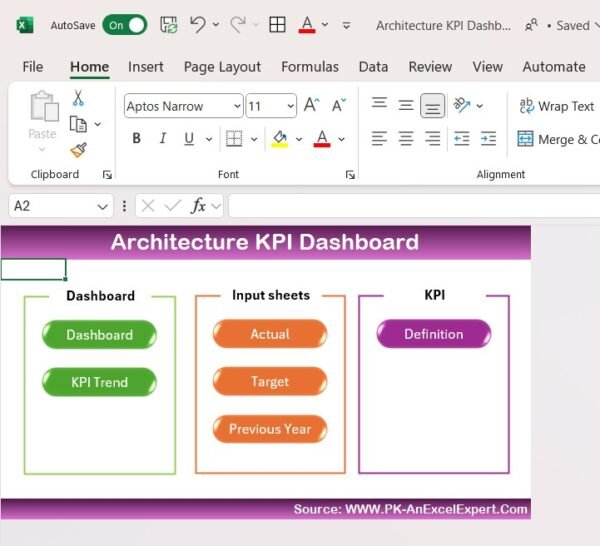 Architecture KPI Dashboard in Excel - Image 2