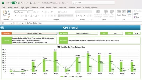 Architecture KPI Dashboard in Excel - Image 4