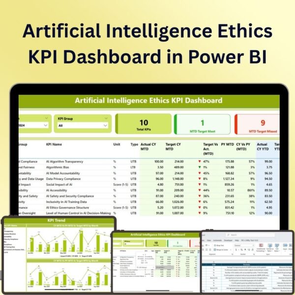 Artificial Intelligence Ethics KPI Dashboard in Power BI