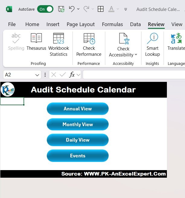 Audit Schedule Calendar