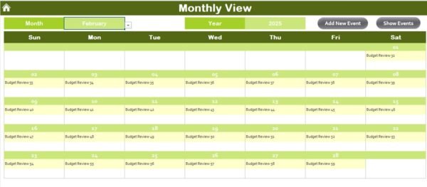 Budget Tracking Calendar  in Excel - Image 6