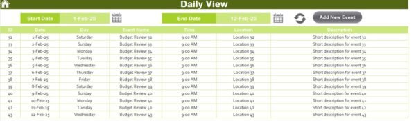 Budget Tracking Calendar  in Excel - Image 7