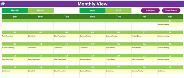 Business Trip Calendar in Excel - Image 6