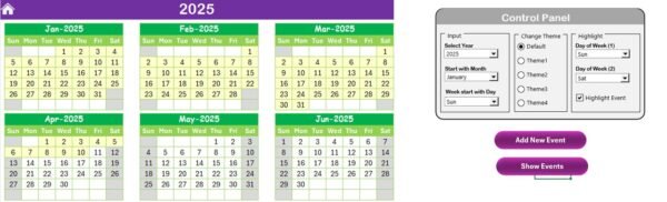 CSR Events Calendar in Excel - Image 3