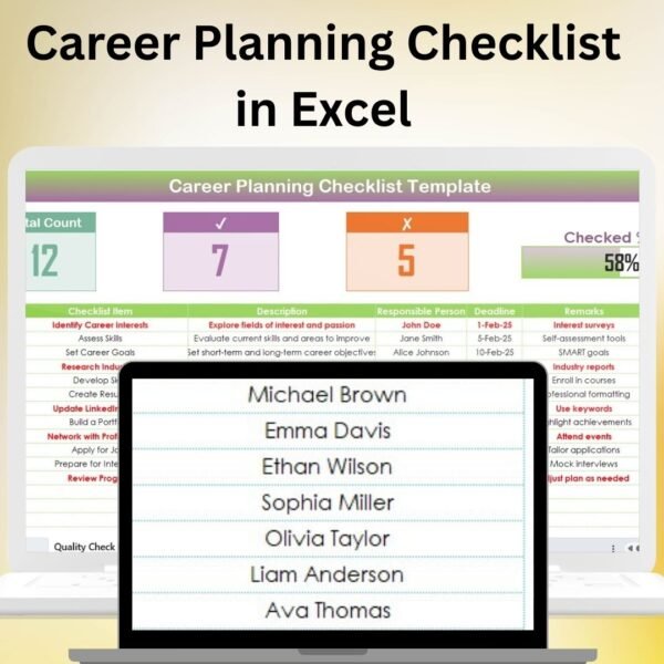 Career Planning Checklist in Excel