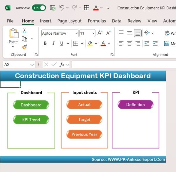 Construction Equipment KPI Dashboard in Excel - Image 2