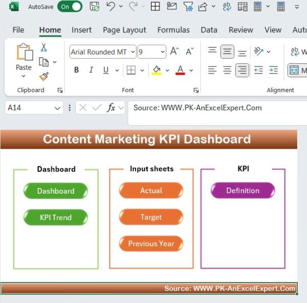 Content Marketing KPI Dashboard in Excel - Image 2