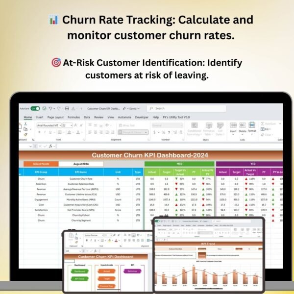 Customer Churn KPI Dashboard in Excel