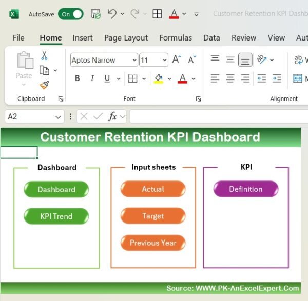 Customer Retention KPI Dashboard in Excel - Image 2