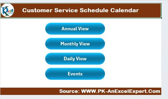 Customer Service Schedule Calendar