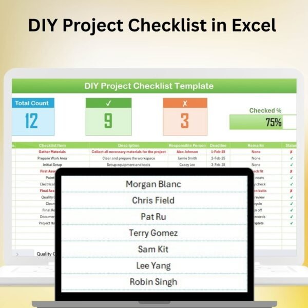 DIY Project Checklist in Excel