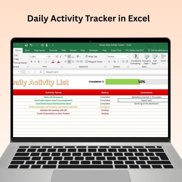 Daily Activity Tracker in Excel