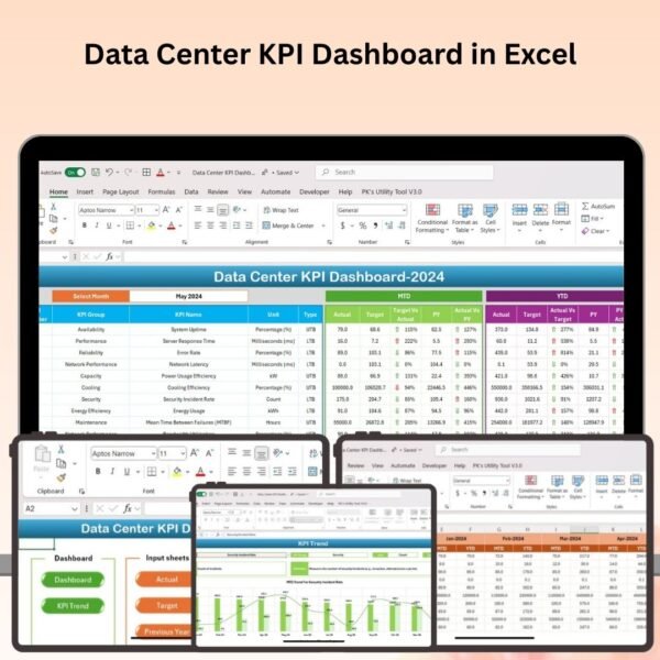 Data Center KPI Dashboard in Excel