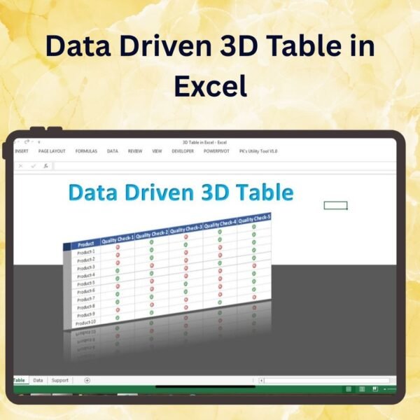 Data Driven 3D Table in Excel