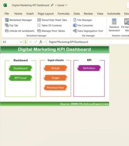 Digital Marketing KPI Dashboard in Excel - Next Gen Templates