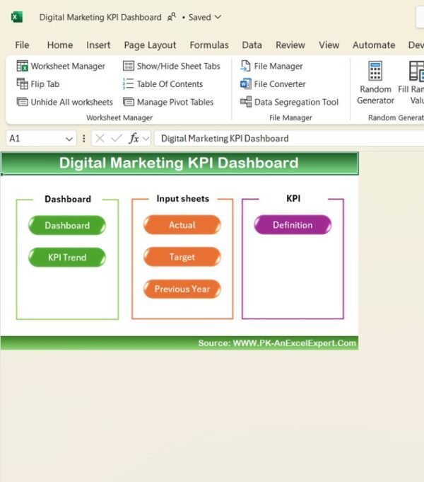 Digital Marketing KPI Dashboard in Excel - Image 3