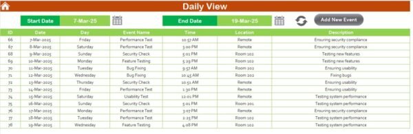 E-learning Course Calendar in Excel - Image 7