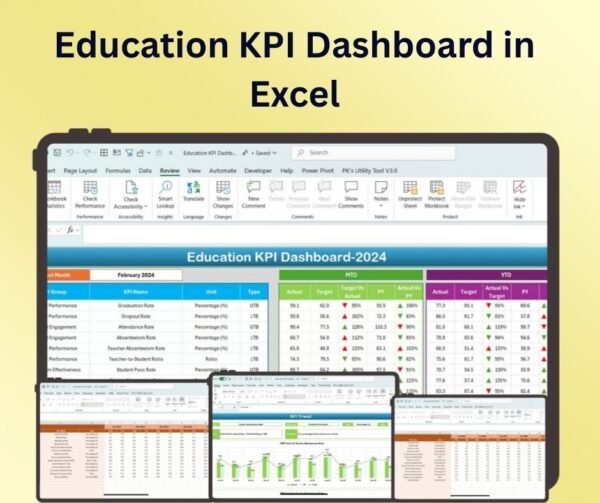 Education KPI Dashboard in Excel