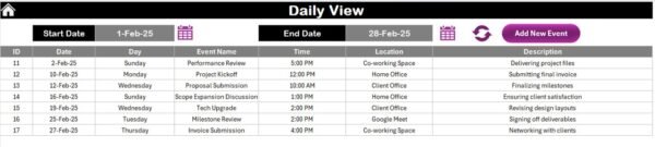 Freelancer Project Calendar in Excel - Image 7