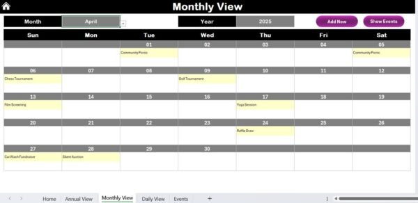 Fundraising Campaign Calendar in Excel - Image 6