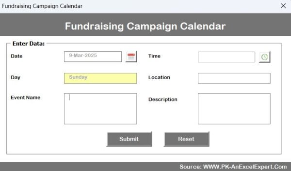 Fundraising Campaign Calendar in Excel - Image 9