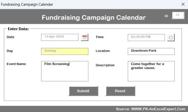 Fundraising Campaign Calendar in Excel - Image 10