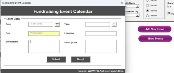 Fundraising Event Calendar in Excel - Image 4