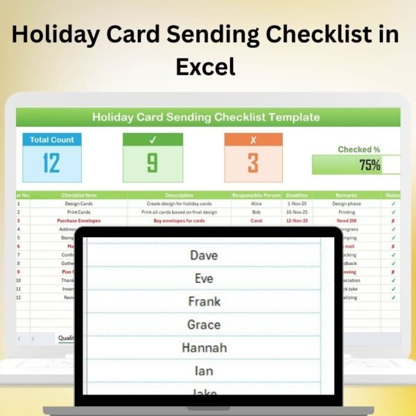 Holiday Card Sending Checklist in Excel