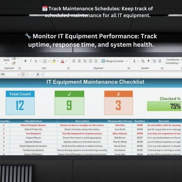 IT Equipment Maintenance Checklist in Excel