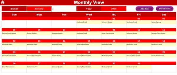 IT System Maintenance Calendar in Excel - Image 6