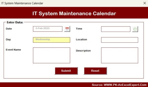 IT System Maintenance Calendar in Excel - Image 9