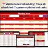 IT System Maintenance Calendar in Excel