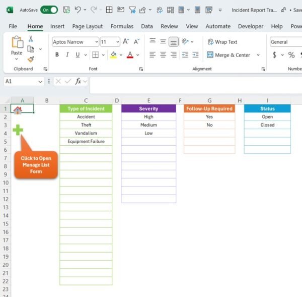 Incident Report Tracker in Excel - Image 8