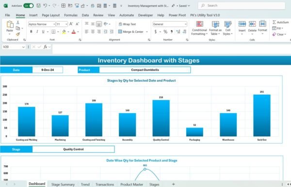 Inventory Management System with Product Stages in Excel - Image 2