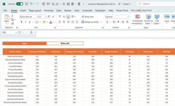 Inventory Management System with Product Stages in Excel - Image 3